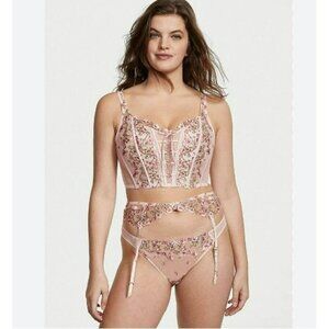 Victoria’s Secret‎ Dream Angels Pink Flora Embroidery Garter XS/S
